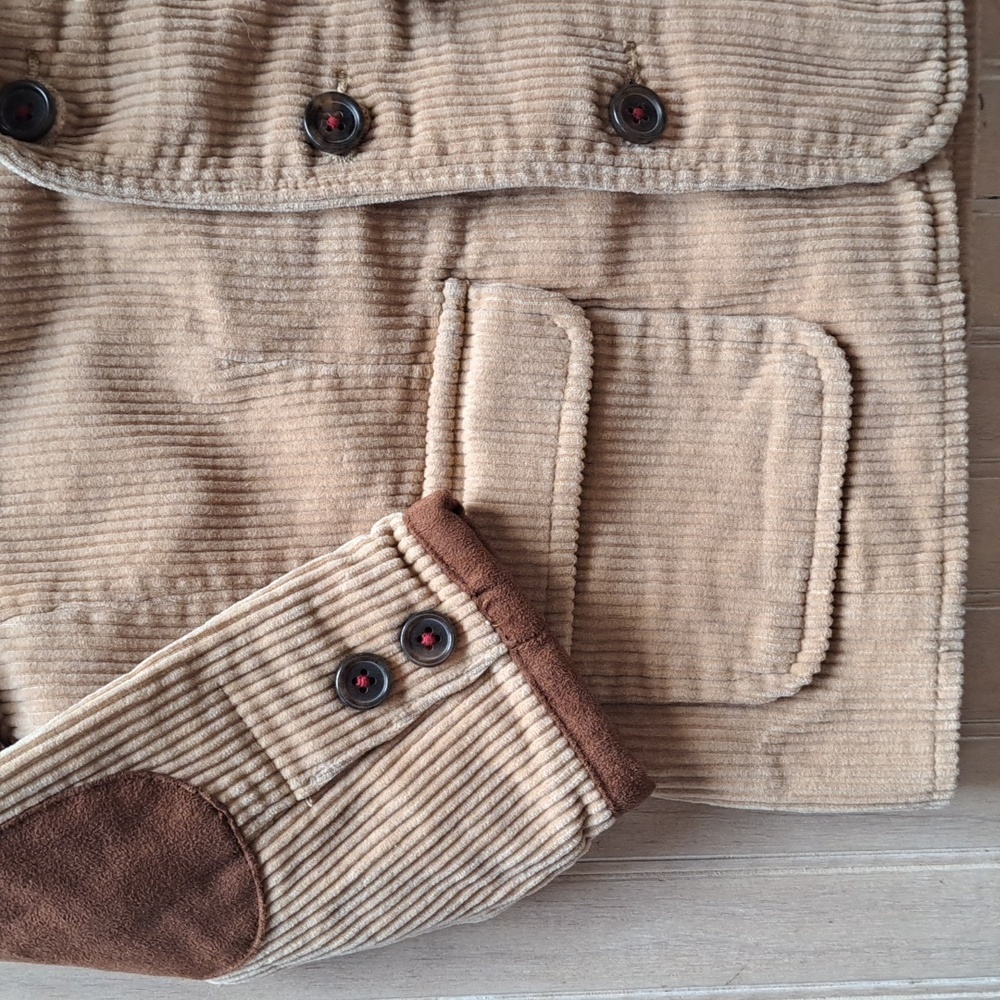 Baby Gap Toddler Tan Corduroy Blazer Jacket Elbow Patch Classic Vintage Preppy - Picture 3 of 11